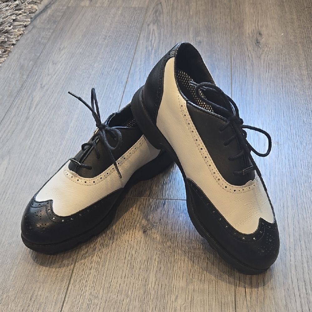 WOMENS Black and White Oxford Shoes